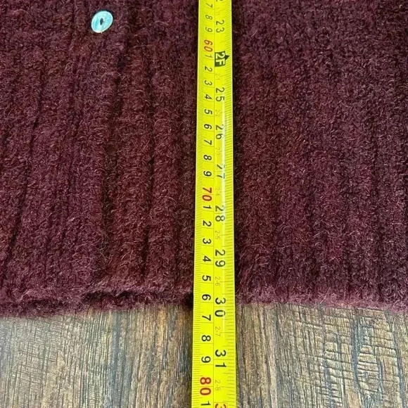 Jones NY Womens M Vintage Y2K Maroon Button‎ Front Vest Sweater Duster Cardigan - Picture 6 of 9